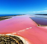 Pink Lake Aerial Flyover from Geraldton - Tourism Caloundra