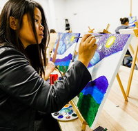 Wine  Paint Night at Brisbane 'Sip  Paint' Studio - Tourism Caloundra