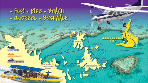Scenic Flight - Great Barrier Reef, Heart Reef, Whitehaven Beach & Hill Inlet! - Tourism Caloundra 0